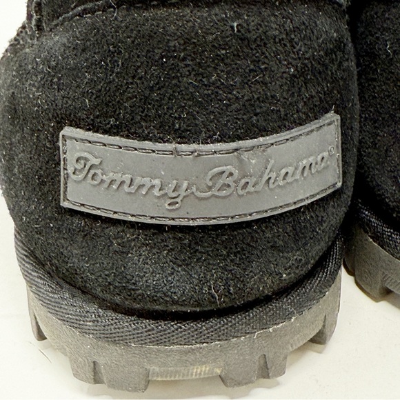 Tommy Bahama Black Suede AFET Winter Cozy Boots Faux Fur Lined Women's Size 8 - Picture 5 of 8